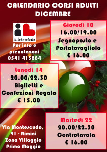 Volantino calenario corsi per adulti Dicembre